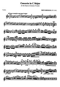 Kreisler - Violin concerto C-dur - Instrument part - First page